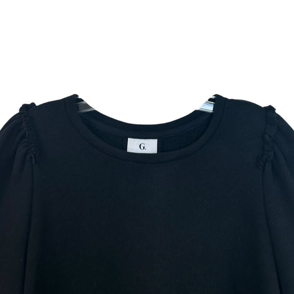 Goop G. Label Womens 'Torres' Puff-Sleeve Ruffle Sweatshirt Pullover Black Small - Picture 9 of 13